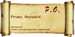 Prusz Oszvald névjegykártya